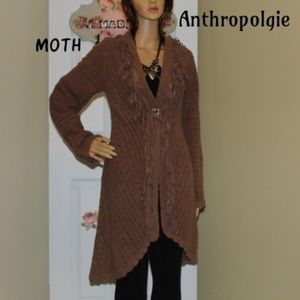 Anthropologie Moth Long Cardigan Tan